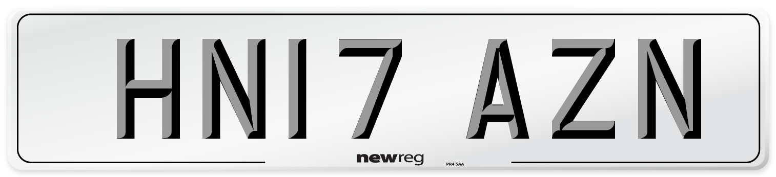 HN17 AZN Number Plate from New Reg